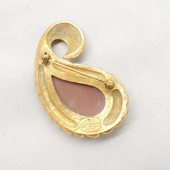 Vintage Signed Givenchy Paisley Pave Rhinestone Brooch, 1978 - Picture 7 of 7